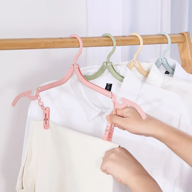 Multi-functional plastic clothes hanger Travel space saving foldable hanger Creative clothes rack children baby hanger