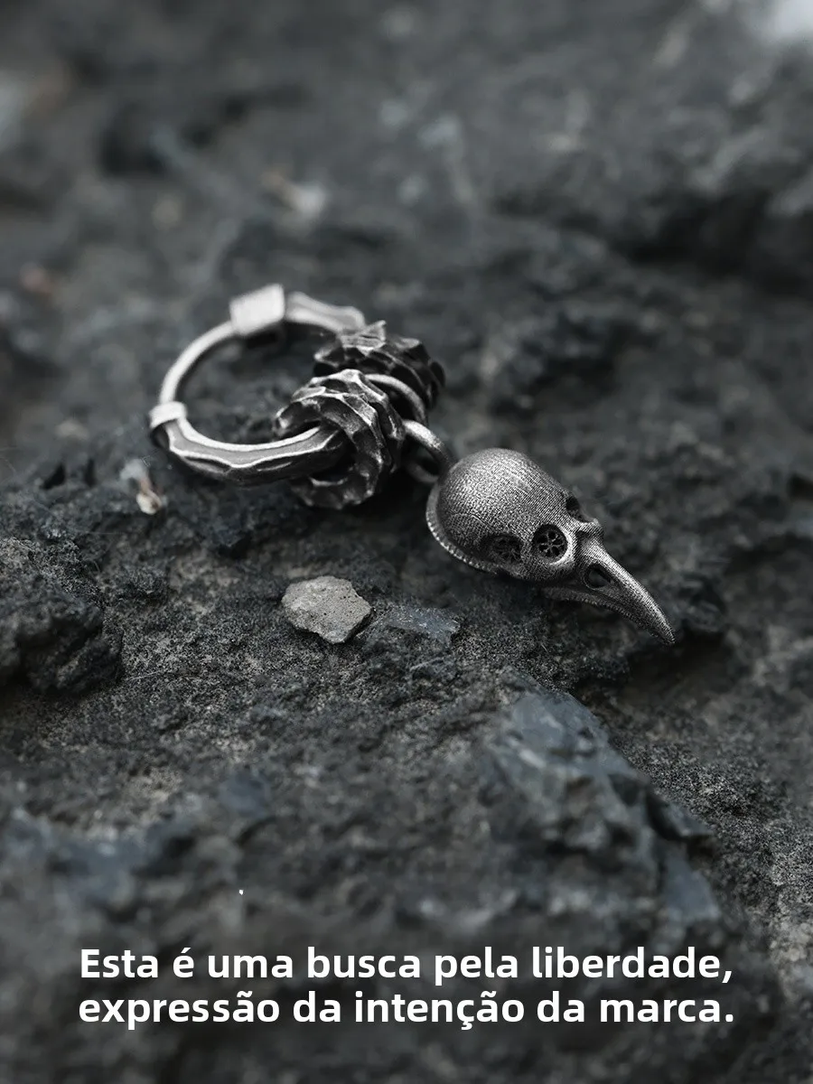 boucles-d'oreilles-pour-hommes-en-argent-pur-999-original-motif-crane-de-corbeau-neutre-style-vintage-sombre-bijoux-de-mode-faits-a-la-main