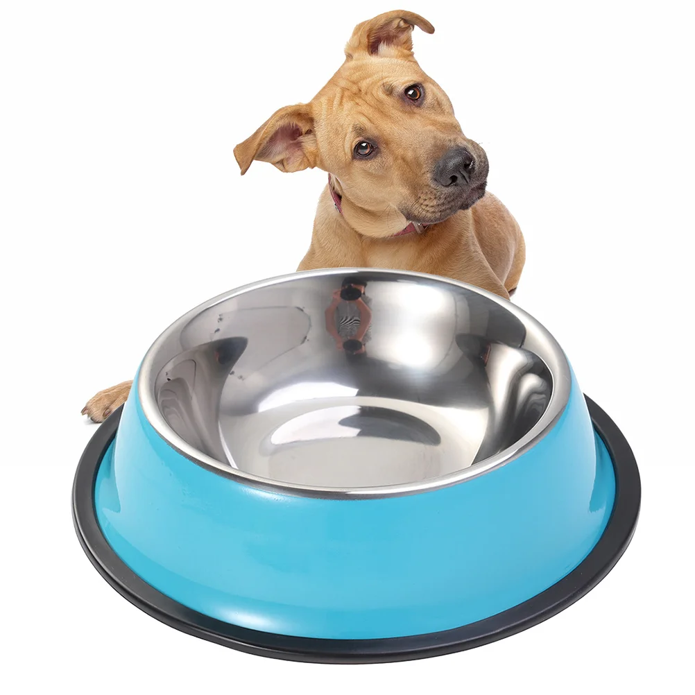 

Anti-Slip Stainless Steel Pet Bowl 18Cm Blue Rustproof Puppy Cat Feeder Dog Food Bowl For Pets Household Pet Supplies