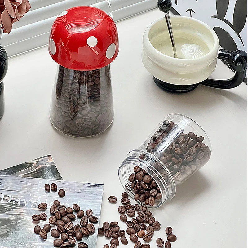 1Pcs New Simple Mushroom Storage Jar Home Storage All-match Product Sealed Leak-proof Storage Jar Coffee Jar Outdoor Tableware