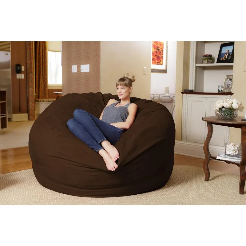 Bean Bag Chair: Giant 6' Memory Foam Furniture Bean Bag - Big Sofa with Soft Micro Fiber Cover, Chocolate