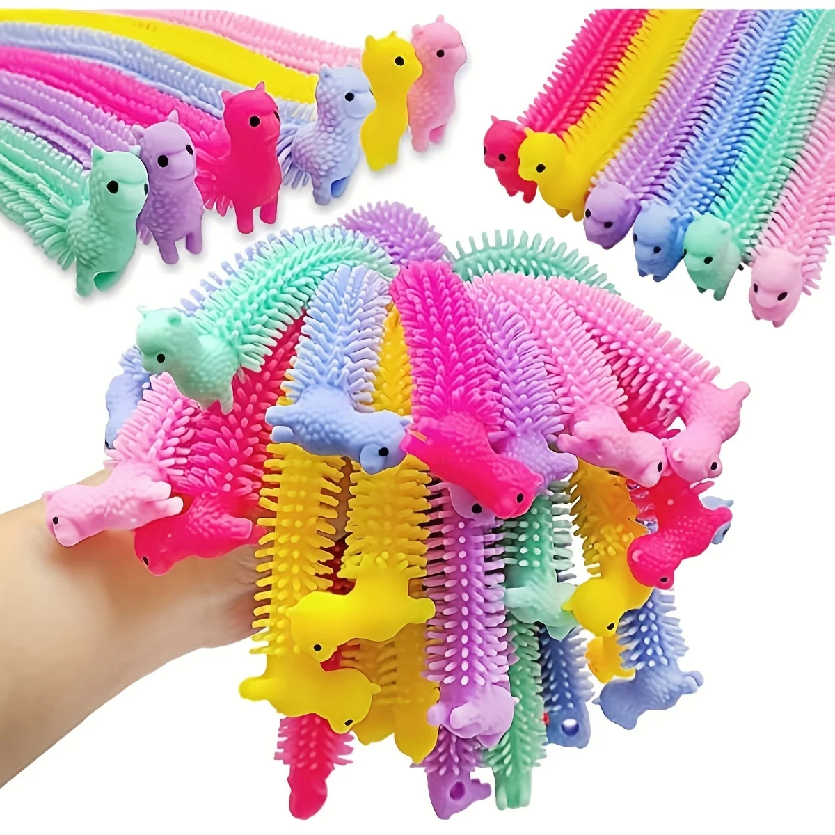 15-Pack Bouncy Toys, Upgraded Sensory Rope, Colorful Bungee Rope Toys, Stress Relieving Gifts for Kids, Adults, Easter