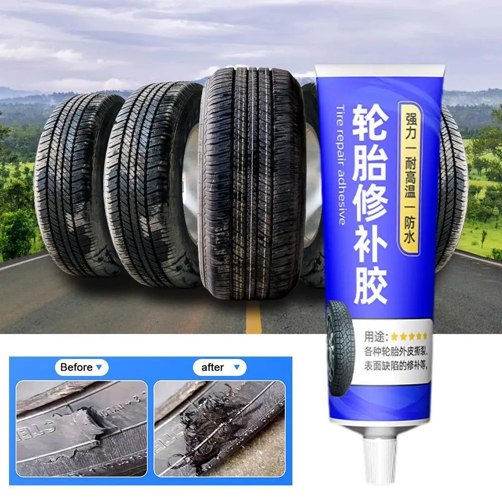 

50ml Tire Repair Glue Liquid Strong Rubber Glues Black Rubber Wear-resistant Non-corrosive Adhesive Instant Strong Bond Leather