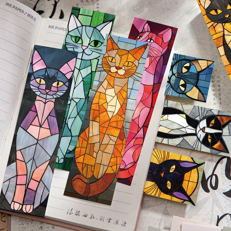 30-pcs-estilo-religioso-dos-desenhos-animados-de-vidro-colorido-gato-marcadores-criancas-acessorios-leitura-livro-papel-marca-papelaria-arte-presentes-do-professor