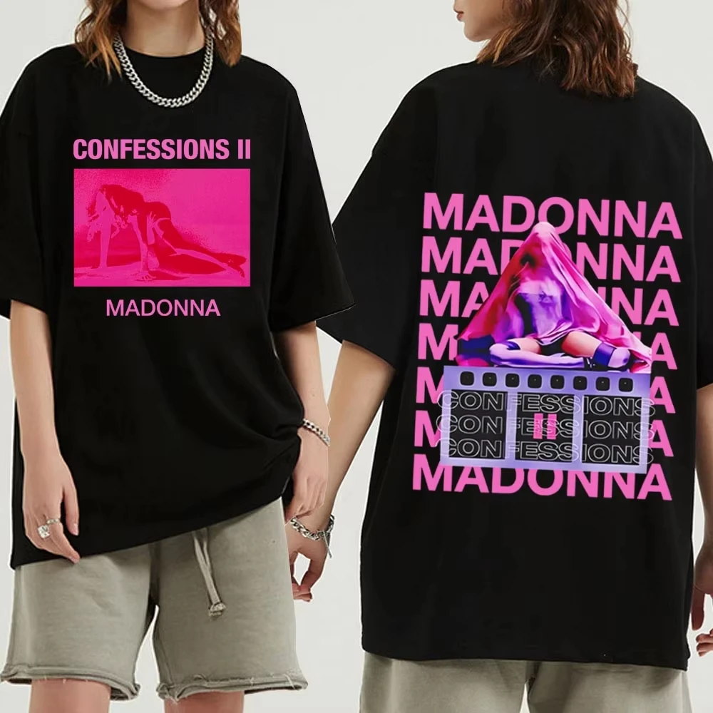 Camiseta de Verano 2026 Hot Sale Madonna Tour 2026 para Hombre y Mujer, Camisa Casual de Manga Corta con Cuello Redondo Estilo Harajuku, Top de Hip Hop Streetwear