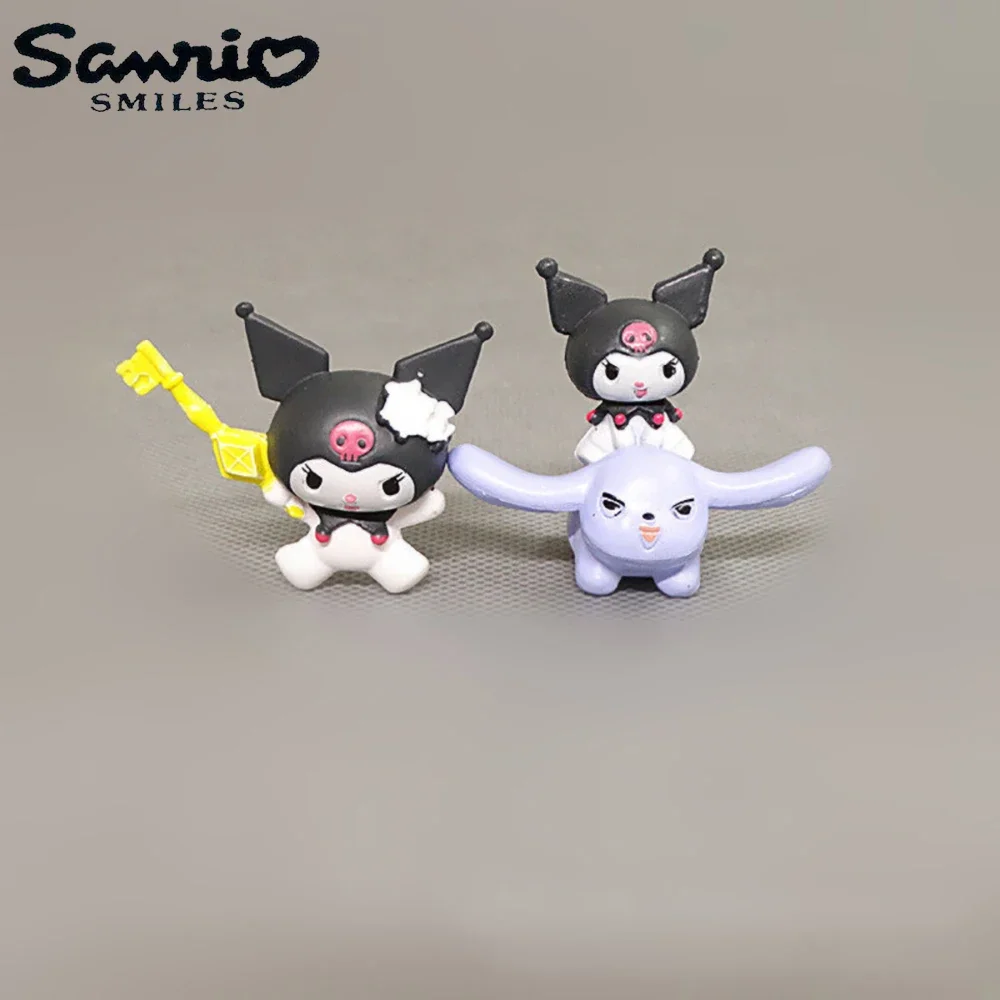 Kuromi 5Cm Figure Sanrio Anime Doll Kawaii Adventure Exploration Cake Room Decorative Decoration Christmas Toy Gifts Childrens