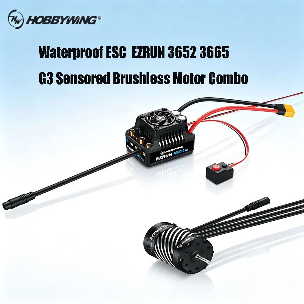 HOBBYWING MAX10 G2 140A/80A 2-3S Waterproof ESC EZRUN 3652 3665 G3 Sensored Brushless Motor Combo Set for 1/10 RC Truck Car