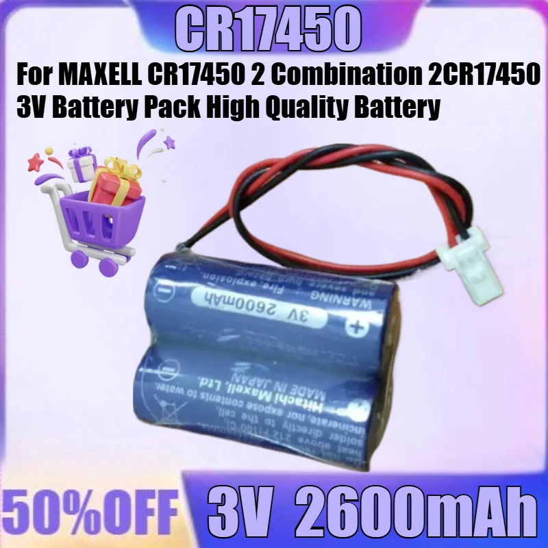 

New 1pce/lot for MAXELL CR17450 2 Combination 2CR17450 3V Battery Pack High Quality Battery