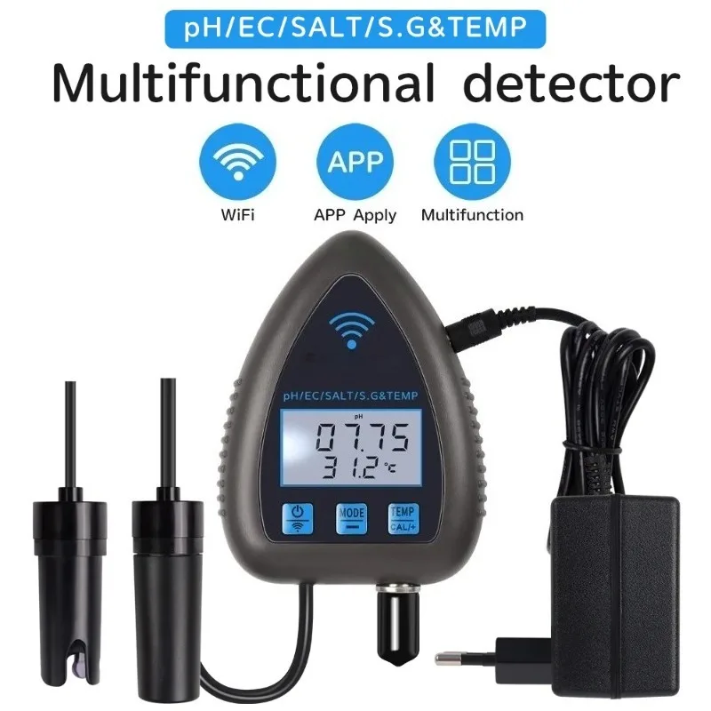 multi-function-bluetooth-water-analyzer-for-aquariums-aquaculture-tuya-wifi-5-in-1-water-quality-monitor