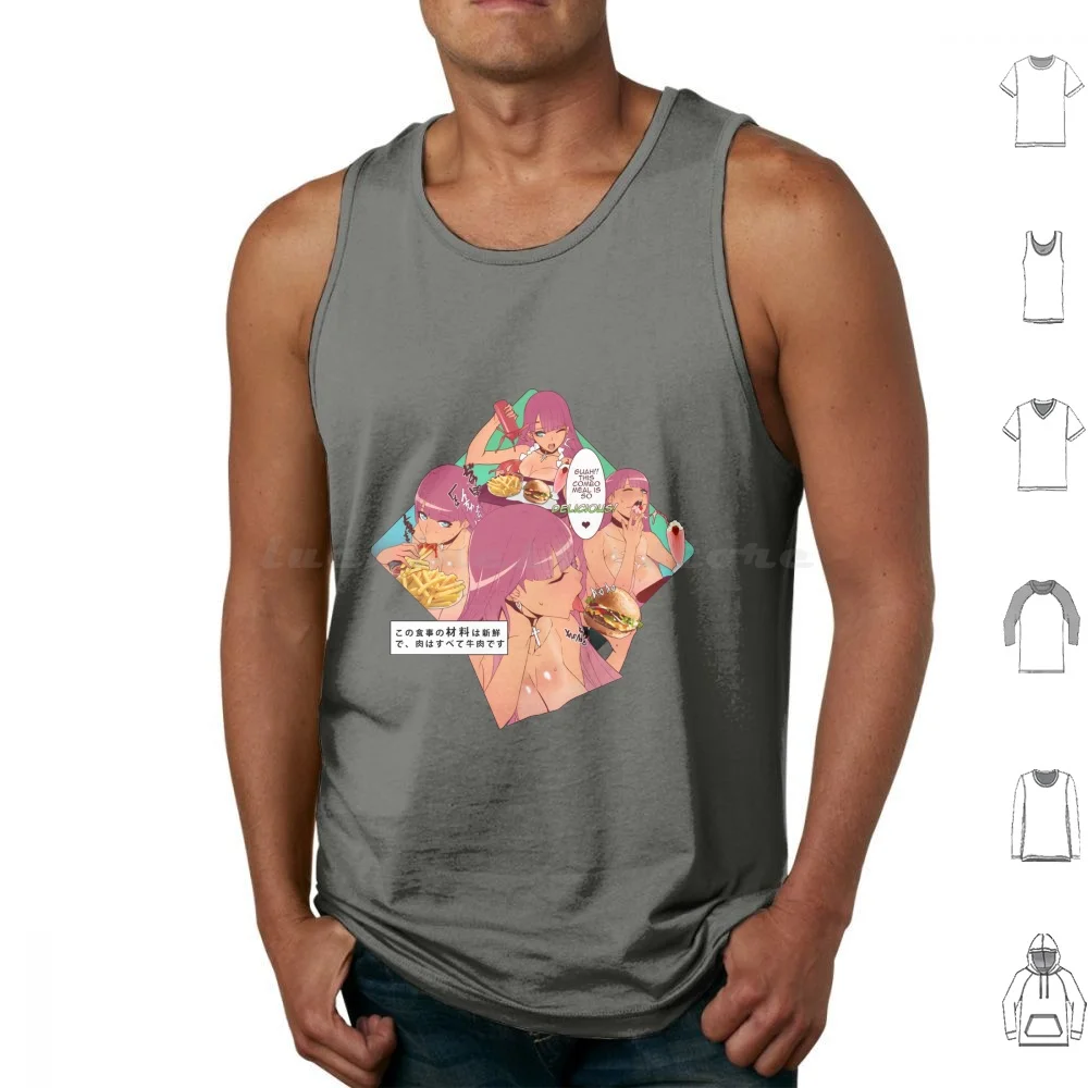 Combo Meal 4 Tank Tops Print Cotton Hentai Manga Doujin Doujinshi Lewd Oppai Waifu Sexy Boobs Venombeasticorn