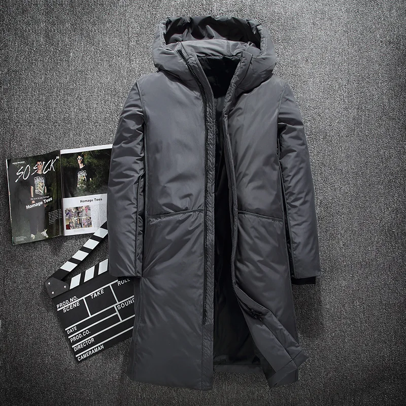 Fashion Long Warm Winter Jacket Men\'s Waterproof Clothing Male Cotton Autumn Coat Quality White Duck Down Parkas Men Overcoat