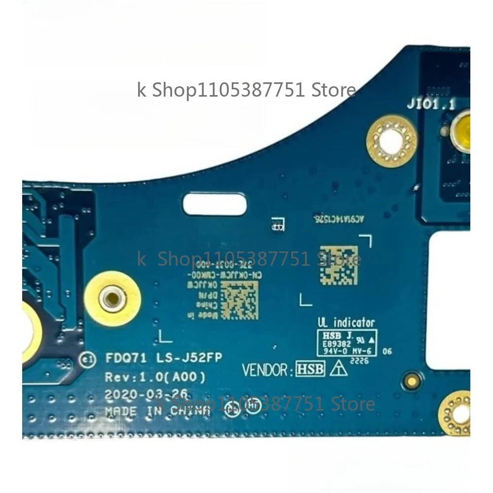 New Laptop Built-in USB board Audio board For DELL Alienware M17 R3 0KJJCW LS-J52FP