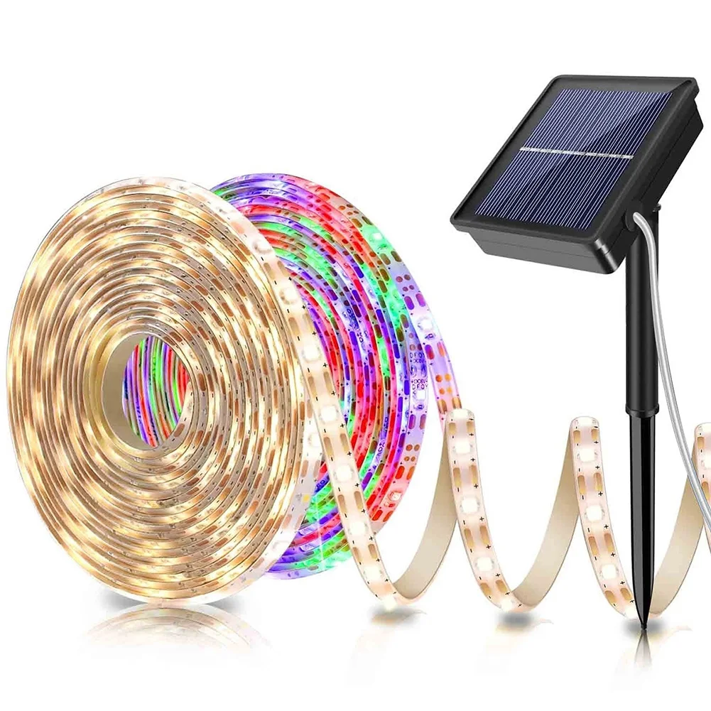 Home Solar LED Light Strips 2835 RGB Solar-Powered 3.7V Flexible Light Strip IP65 Waterproof Home Garden Decor 2024 NEW