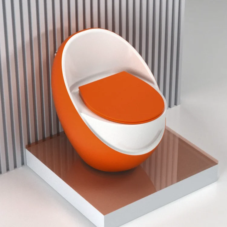 High quality orange matt color one piece toilet bowl bathroom commode sanitary ware ceramic wc toilet