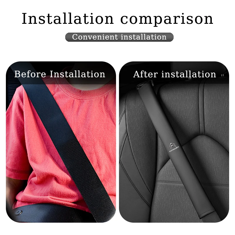 Car Seatbelt Shoulder Cover Seat Belt Guard Pad Protection For Citroen C4 C3 C5 C2 Berlingo Celysee Cactus Picasso Aircross Sax