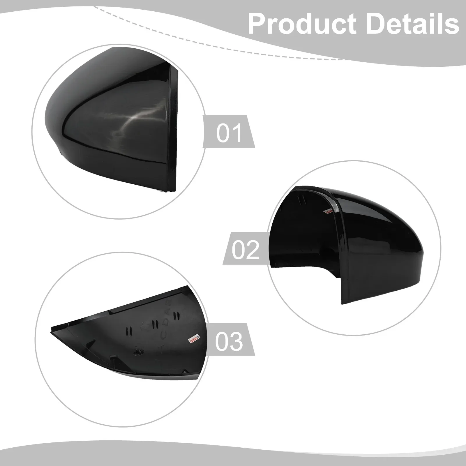 

Brilliant Black Rear Wing Mirror Cover Automotive Mirror Accessory Resistant To Aging And Abrasion Direct Replacement For Jaguar