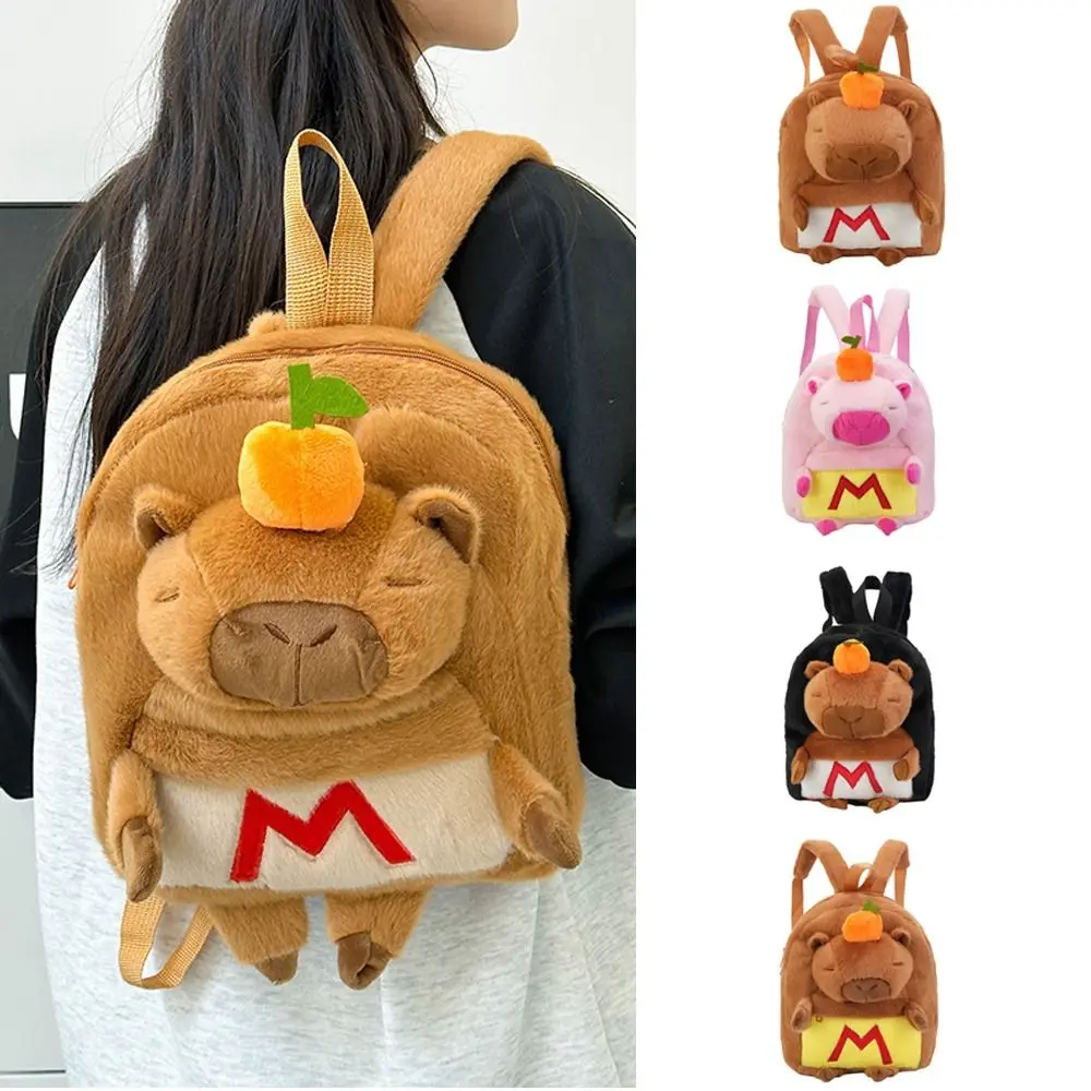 Creative Capybara Backpack Cartoon Large Capacity Capybara Bag Shoulder Schoolbag for Gift