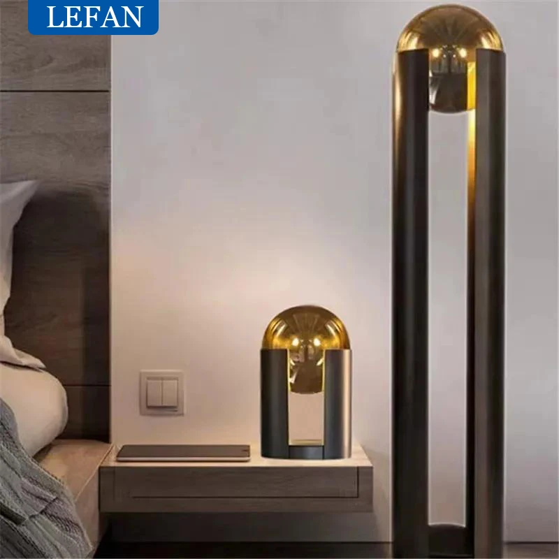 Imagem -05 - Latão Permanente Led Floor Lamp Personalidade Bola de Vidro Lâmpadas Quarto Sala de Estar Estudo Decorativo Luxo