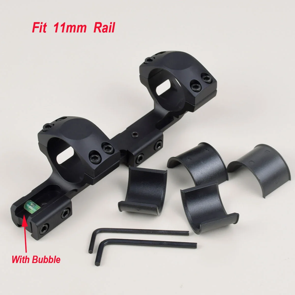 Tactical 11mm Dovetail Optics Mount 1Inch with Bubble Level for 25.4mm 30mm Double Rifle Scope Rings Hunting Accessories