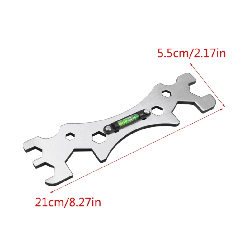 욕실 유지 보수를위한 레벨 수도꼭지 배관 4.7mm 두께 도구가있는 다기능 렌치 사용자 친화적 인 디자인