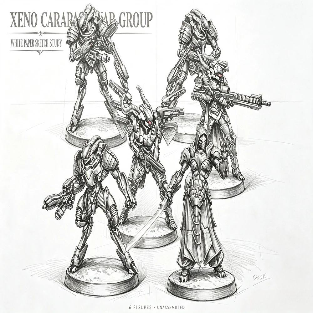 Combined Army Starter Pack, Casting Resin Model Assembly Kit, Unpainted Model Including Base DIY Collection Model