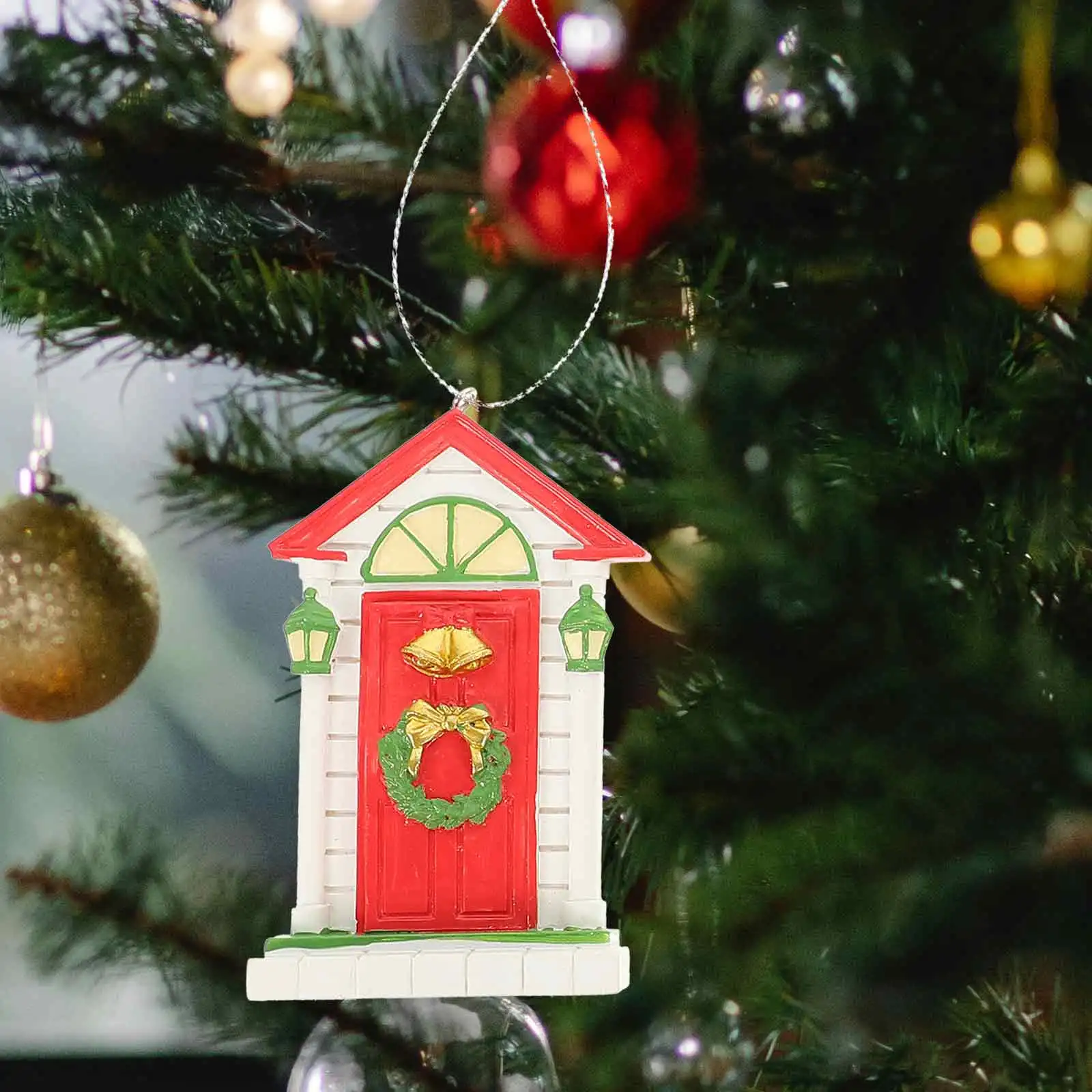

6pcs naments Resin Crafts Hanging Hanging naments Decorations Tree Home Party Garden Xmas DIY Pendant Santa Deer
