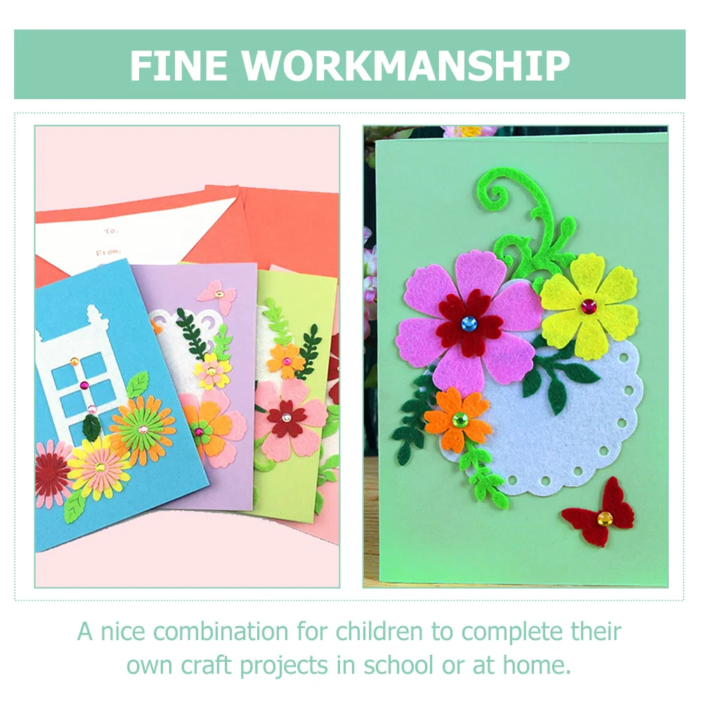 6 stuks kinderen handgemaakte kaarten materiaal nonwoven diy maken kit educatieve ambachten voor kinderen cadeau party kid handgemaakte kaarten materiaal