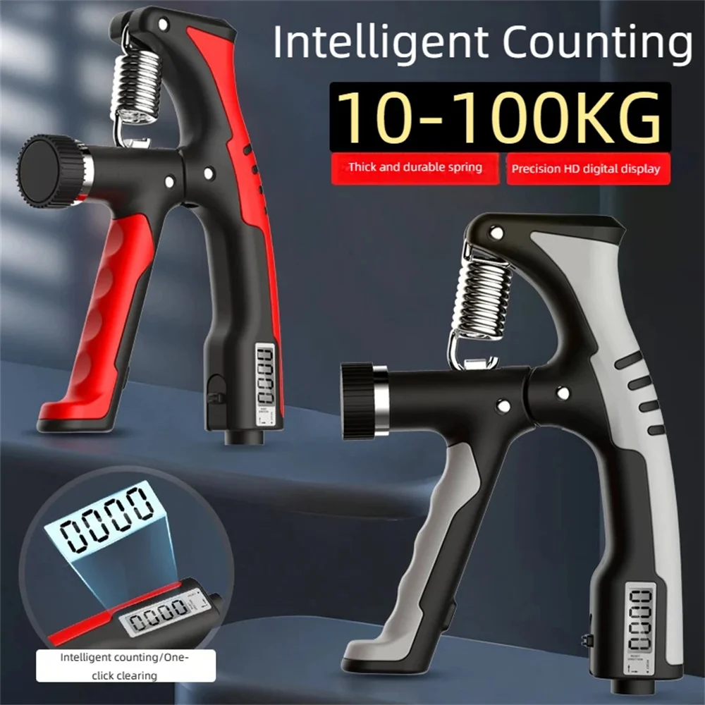 10-100KG Electronic Smart Counting Hand Grip Adjustment Exercise Power Strengthening Pliers Spring Finger Pinch Wrist Training