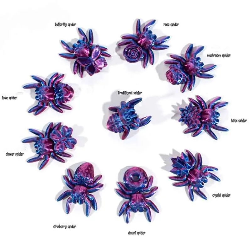 

3D Printed spider Simulation Toy Movable Joints DIY Assembly Creative Model Desktop Decoration Ornaments Micro landscape Gift
