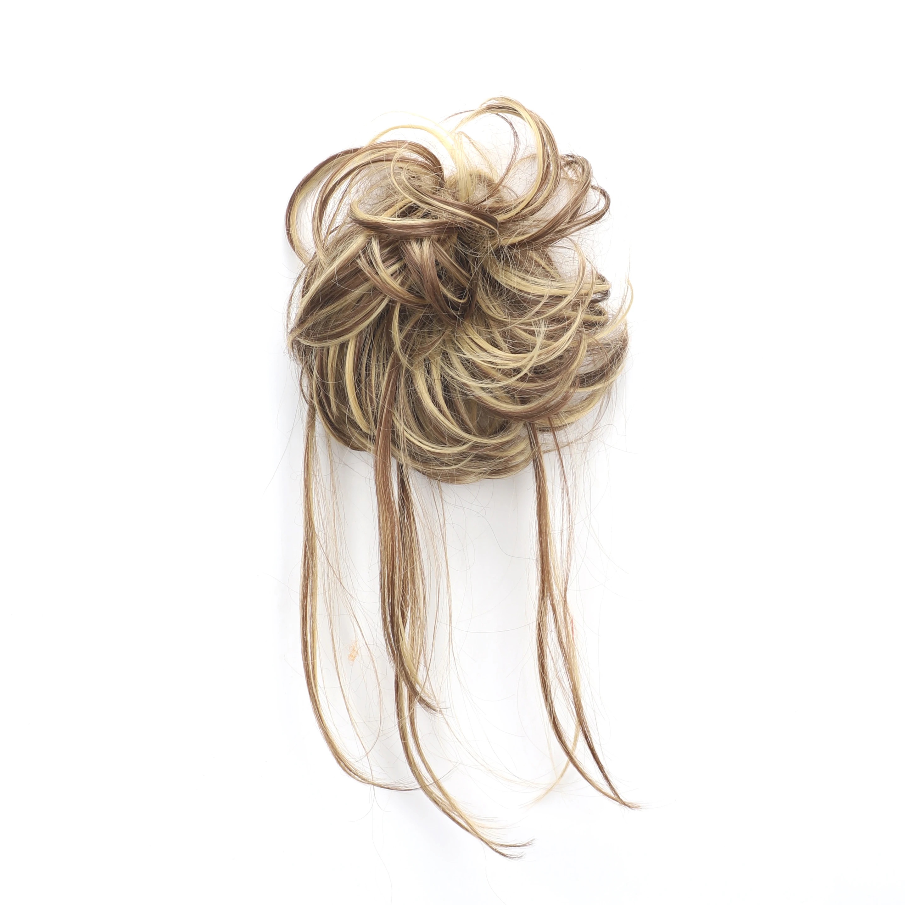 Chignon disordinato Pezzo di capelli Ondulato Updo Estensione Fascia elastica Ricci Scrunchie Panini per capelli con capelli lunghi per le donne Parrucchino sintetico