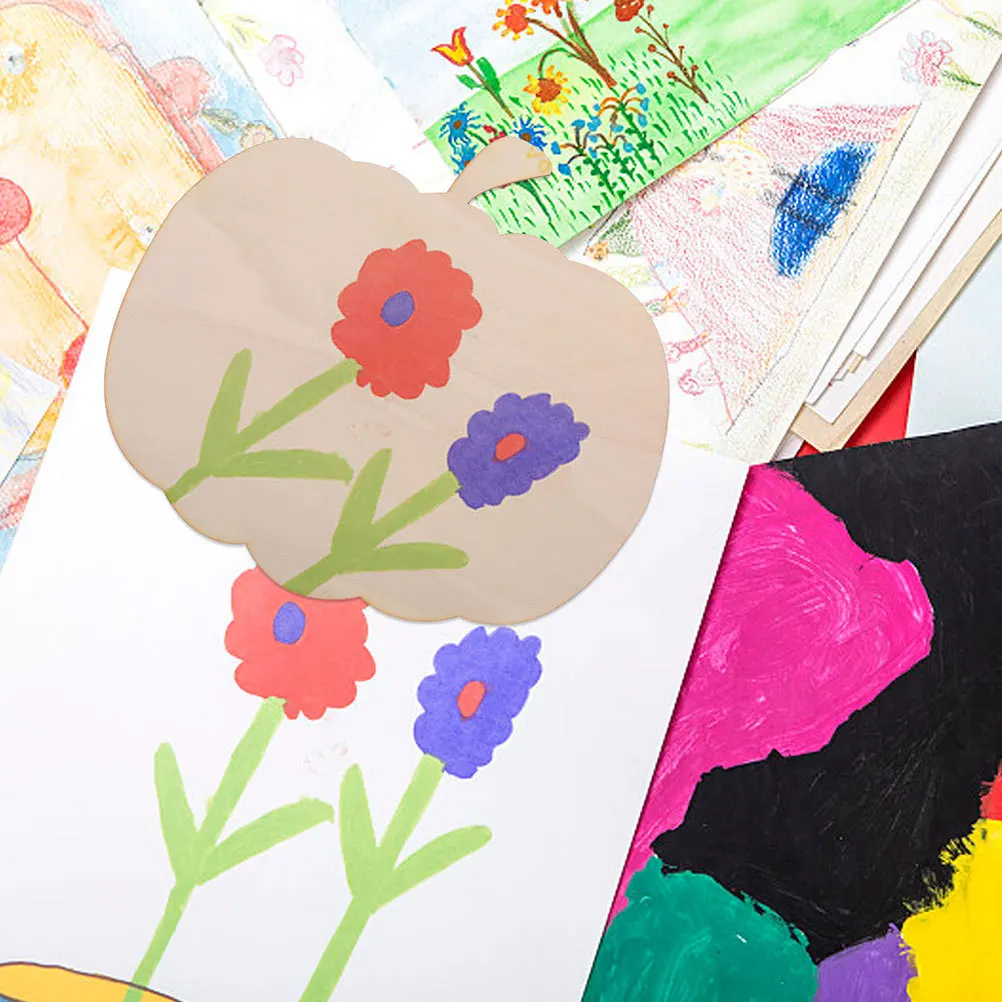 

4Pcs Halloween Pumpkin Wooden Slices Unfinished Wood Cutout Graffiti Craft DIY Decoration Unfinished Pumpkin Cutout