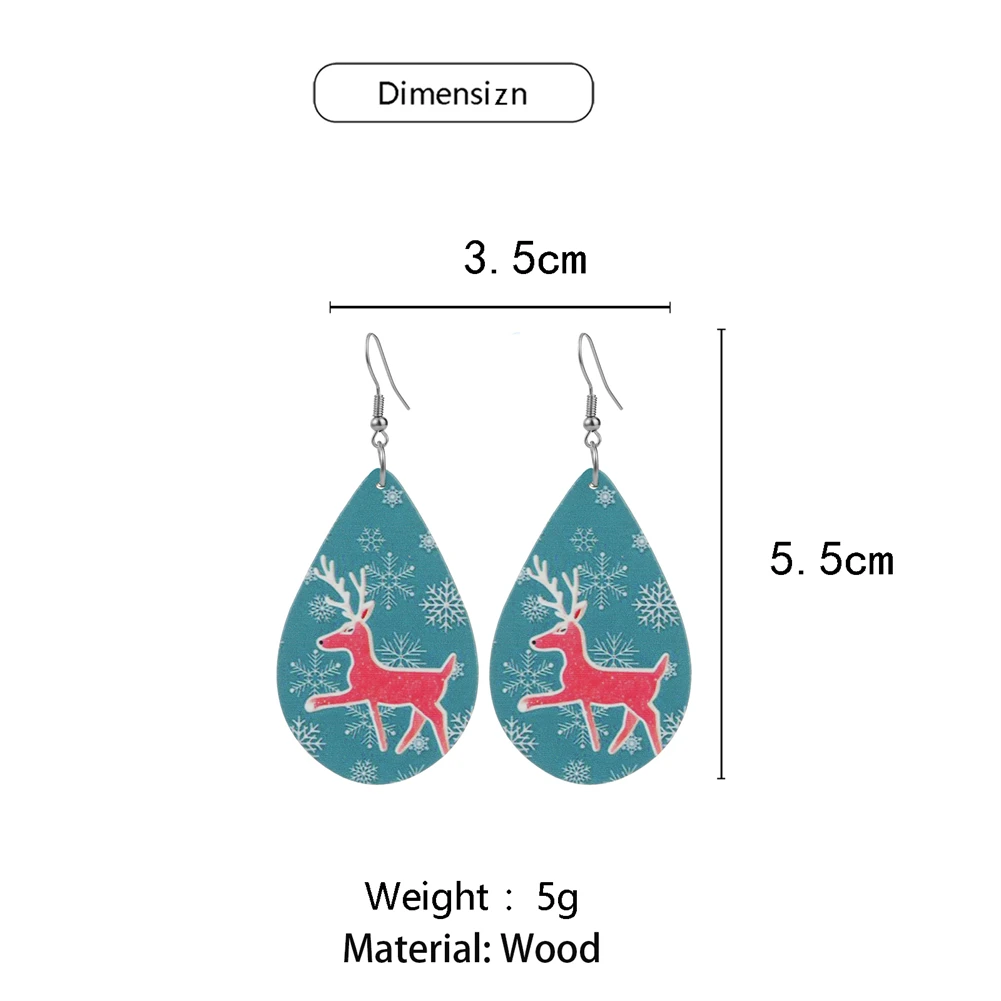 2024 Trend Jewelry Christmas Day Earrings For Women Vintage Snowflake Wood Drop Earrings Pendientes Mujer