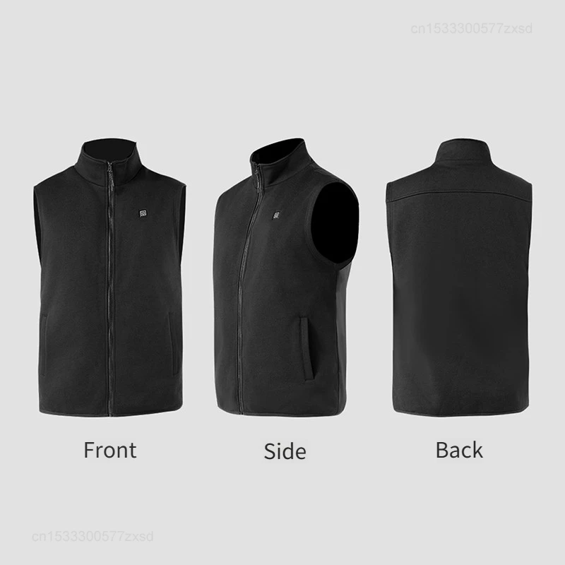 SKAH Polar Fleece Intelligent Heating Vest Winter Electric Heated Jackets Men Heated Coat USB Heating Jacket for Outdoors