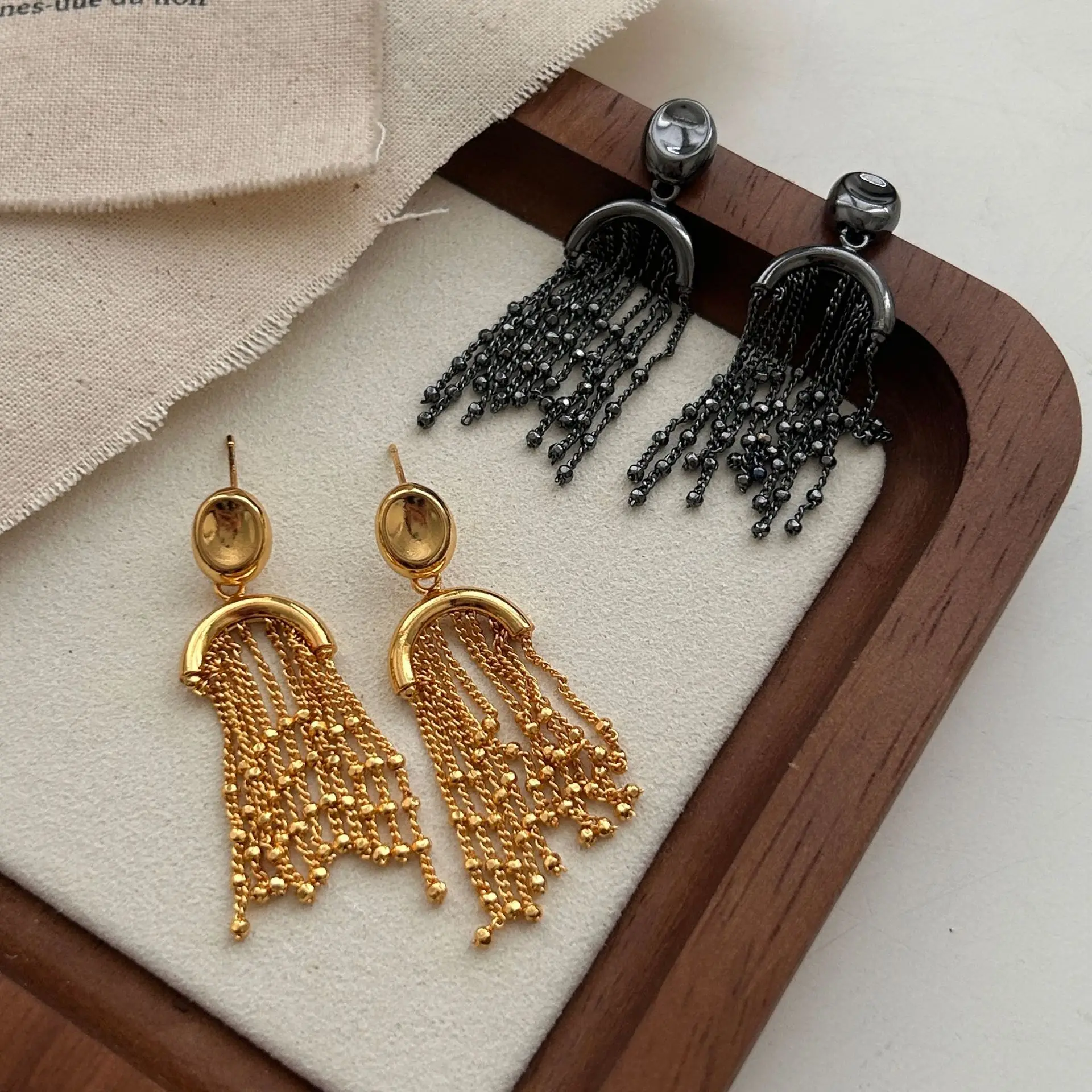 

New Trendy Metal Chains Tassel Dangle Drop Earrings for Women Luxury Elegant Summer Fashion Statement Earrings Aretes De Mujer