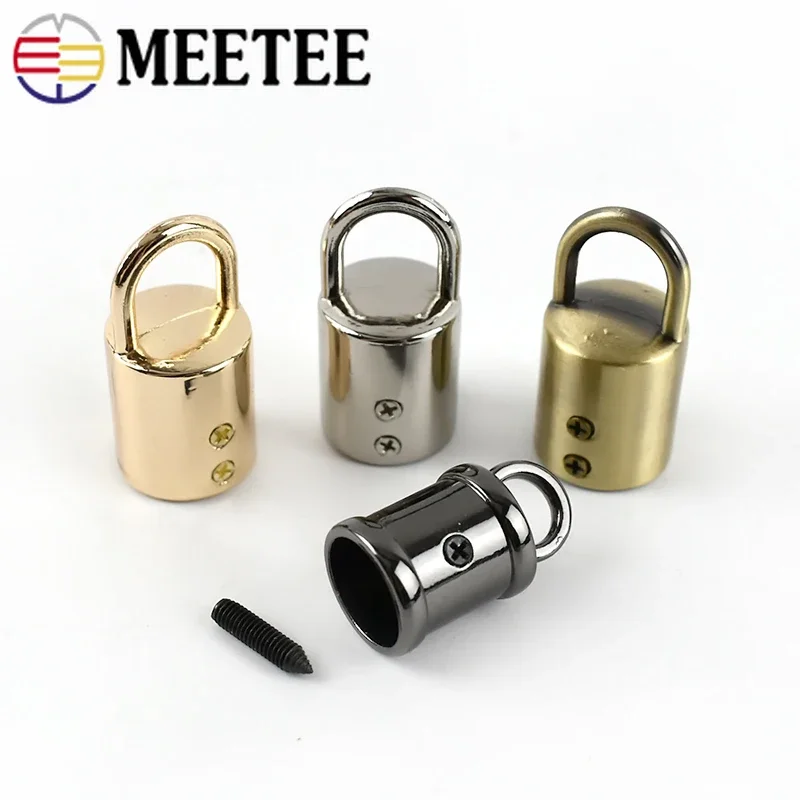 5/10Pcs Meetee 11mm Bag Metal Buckles Tassel Fringe Cap Hanger Clasp Screw Cords Lock Stopper Buckle DIY Hardware Accessories