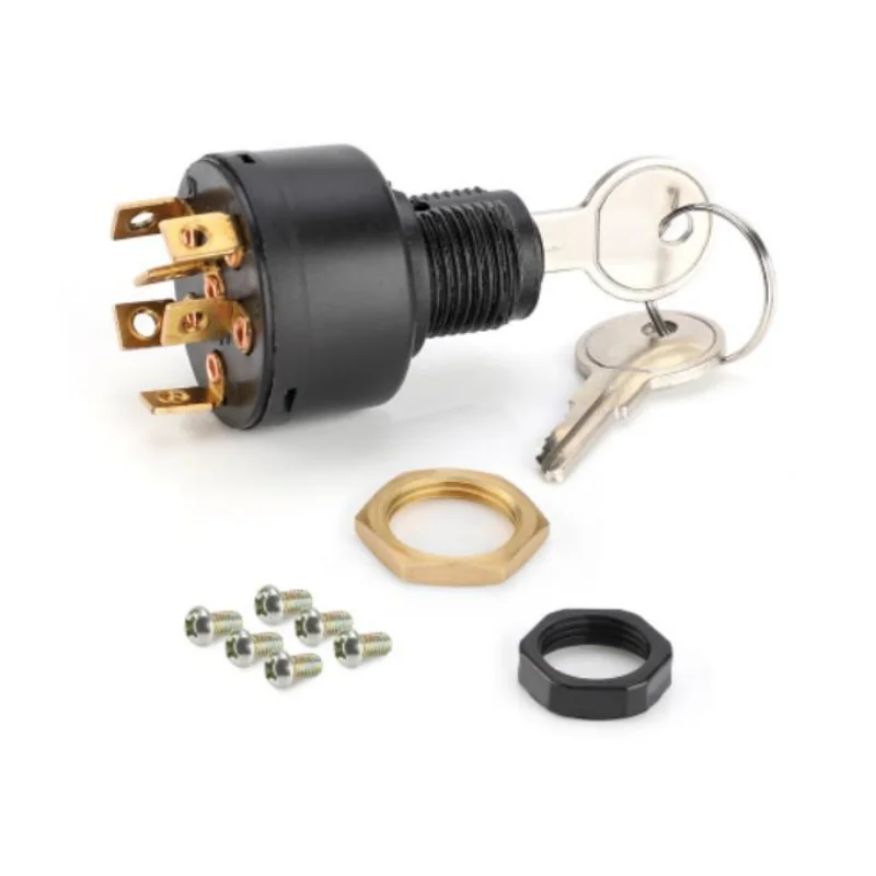 

ISURE MARINE Car Motorcycle Modification Ignition Switch 12/24V Modification Car Ignition Lock Ignition Switch With 2 Keys