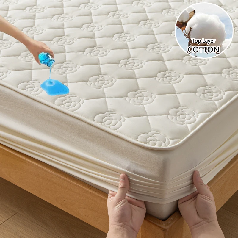 Housse de protection de matelas 100% imperméable, drap-housse en coton hypoallergénique, respirant, lisse, housse de coussin de lit en tissu Air 3D