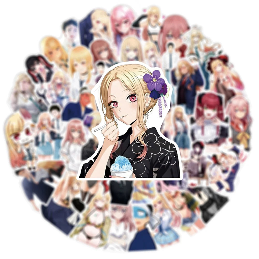 10/30/50 قطعة انمي ياباني فستاني حبيبي ملصقات الكرتون كيتاجاوا مارين ملصق الأمتعة دفتر الهاتف الشارات الديكور
