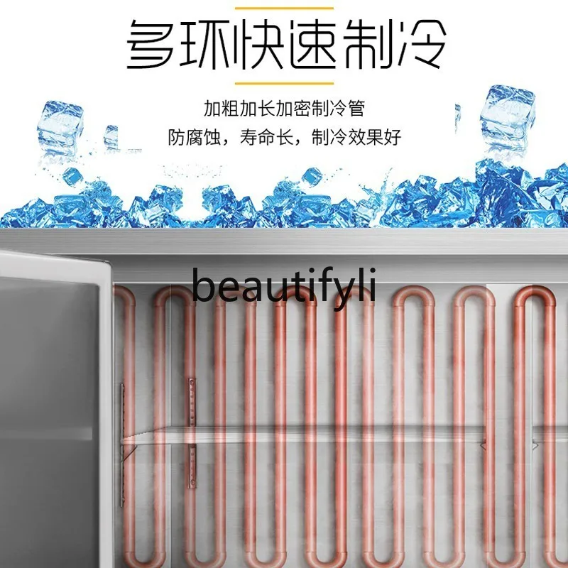 Refrigerated Workbench Commercial Fresh-Keeping Freezing Operation Table Freezer Flat Cooling Kitchen Refrigerator