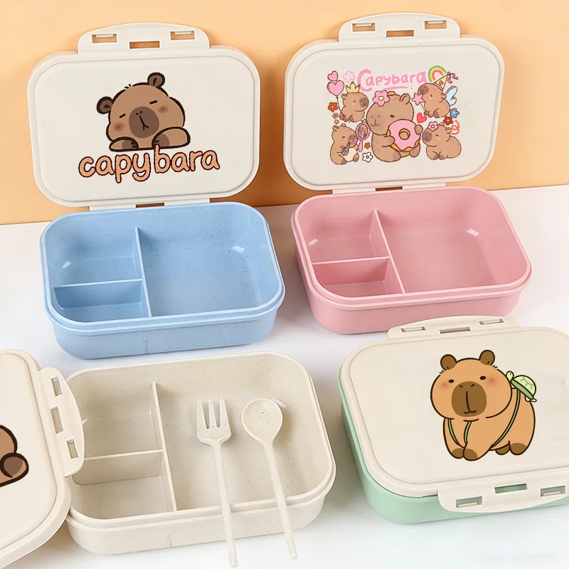 

Capybara Bento Lunch Box Cartoon Print Food Storage Containers School Picnic Fruits Lunchbox Foods Warmer Girls Birthday Gifts