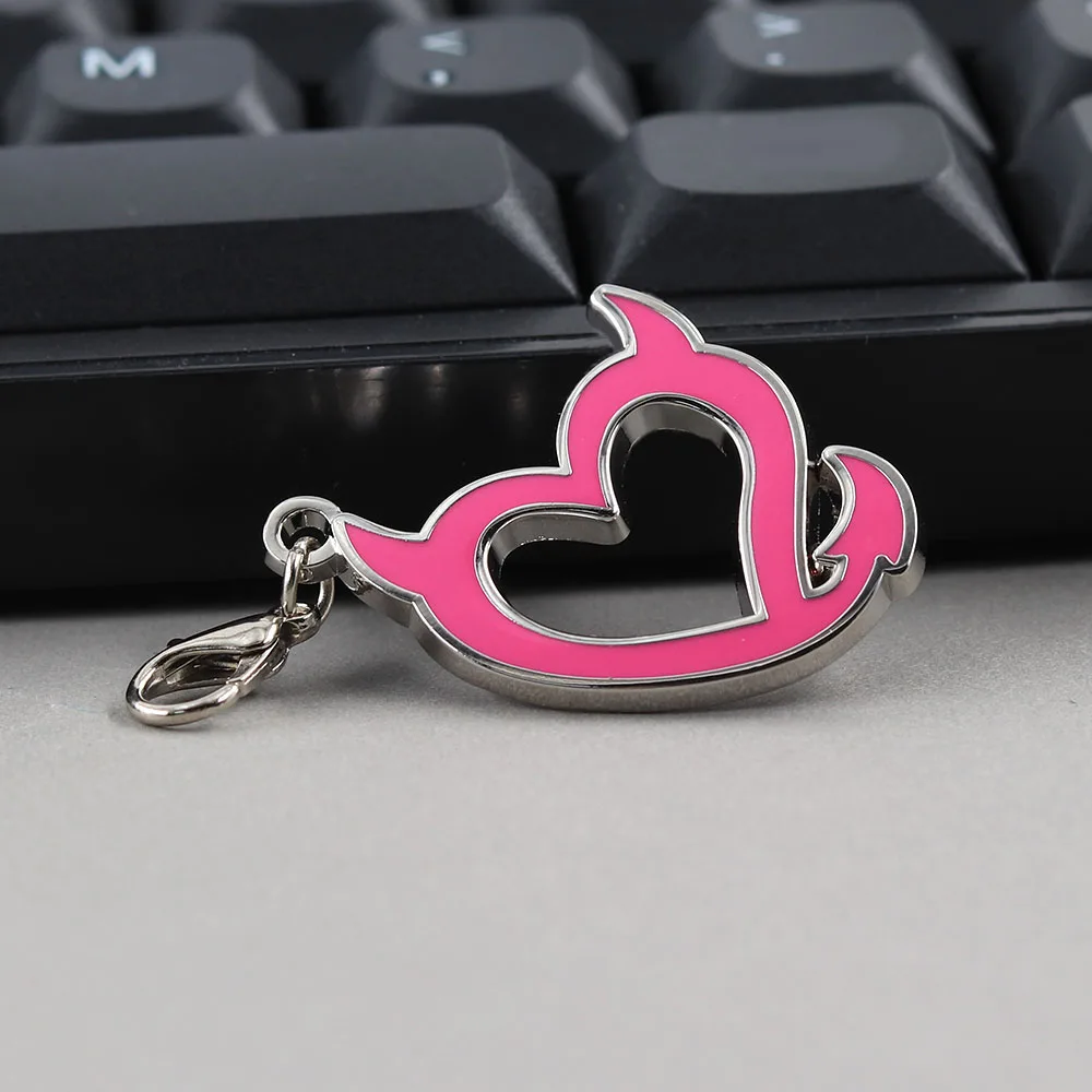Bad Girls Club Herz-Schlüsselanhänger Rosa Teufel-Herz-Logo Schlüsselring Reality-TV-Merchandise Y2K Ästhetik Taschenanhänger Fans Geschenk – Detail 6