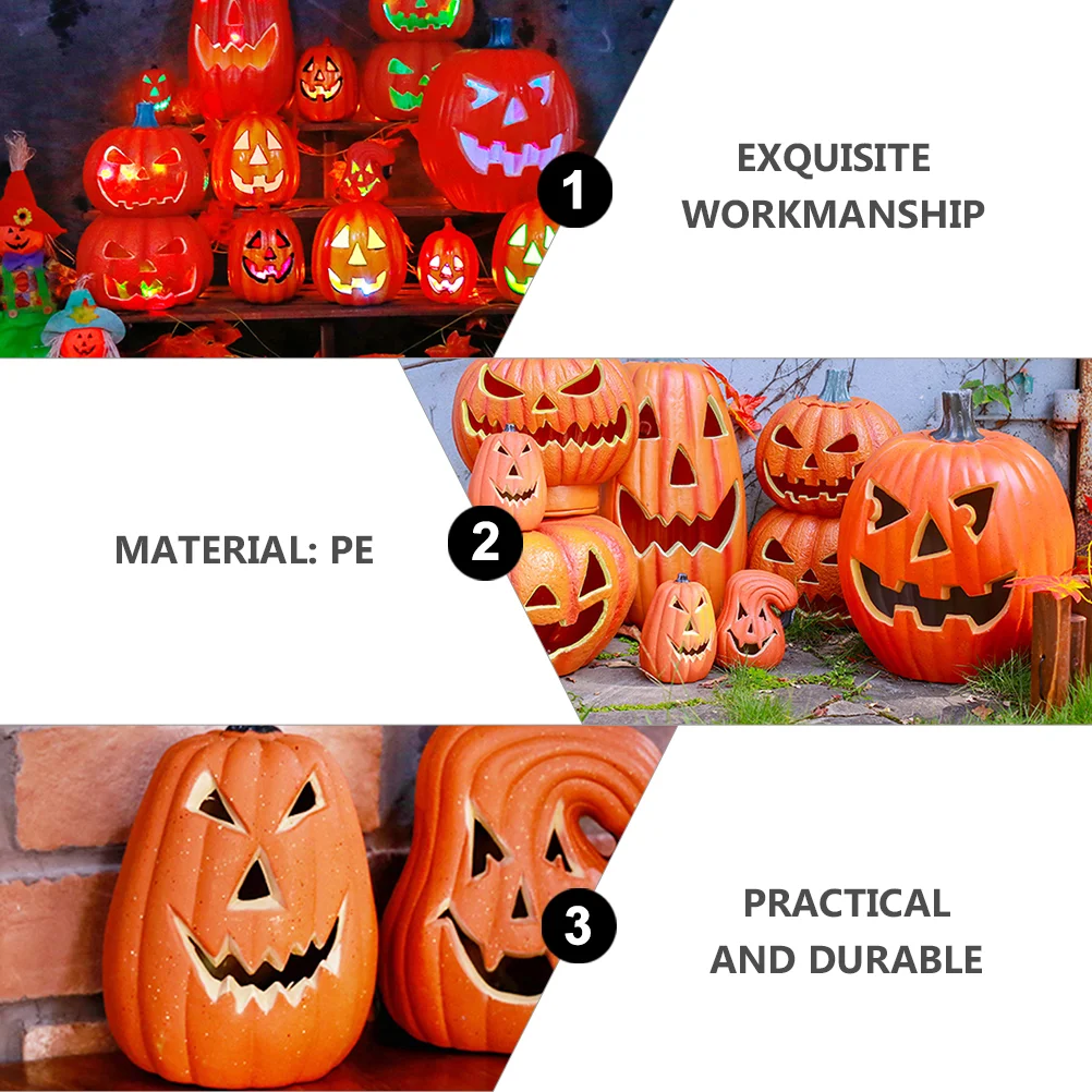 Pumpkin Lantern Ornament Lights Decoration Halloween Decorations Outdoor Shine Luminous Pumpkins Pe Lanterns Glowing