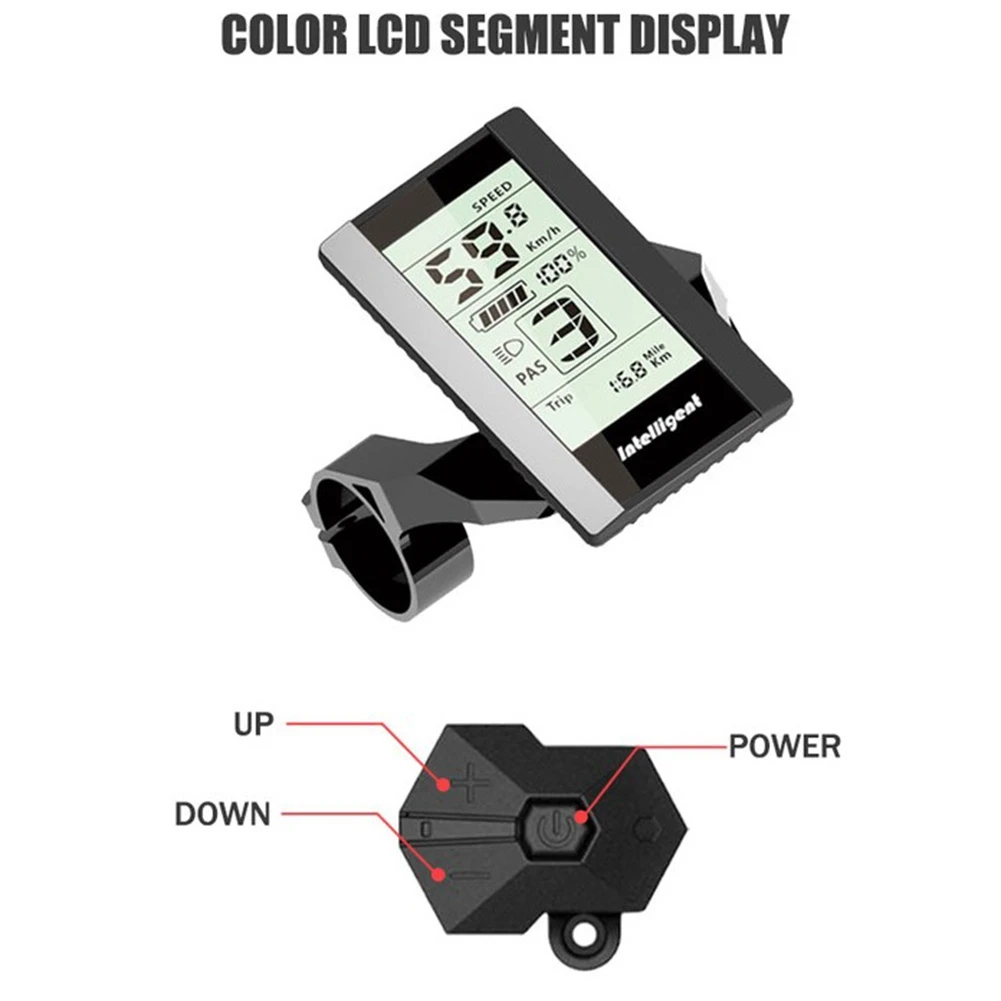 Indicatore Display E-Bike LCD 24V-60V 800S per kit di conversione bicicletta elettrica Bafang BBS01 BBS02 BBSHD Mid Hub Drive