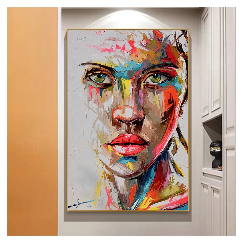 Oil Painting Modern Big Size Canvas Wall Art Posters Prints Home Decor Dropshipping Abstract Portrait Colorful Printed