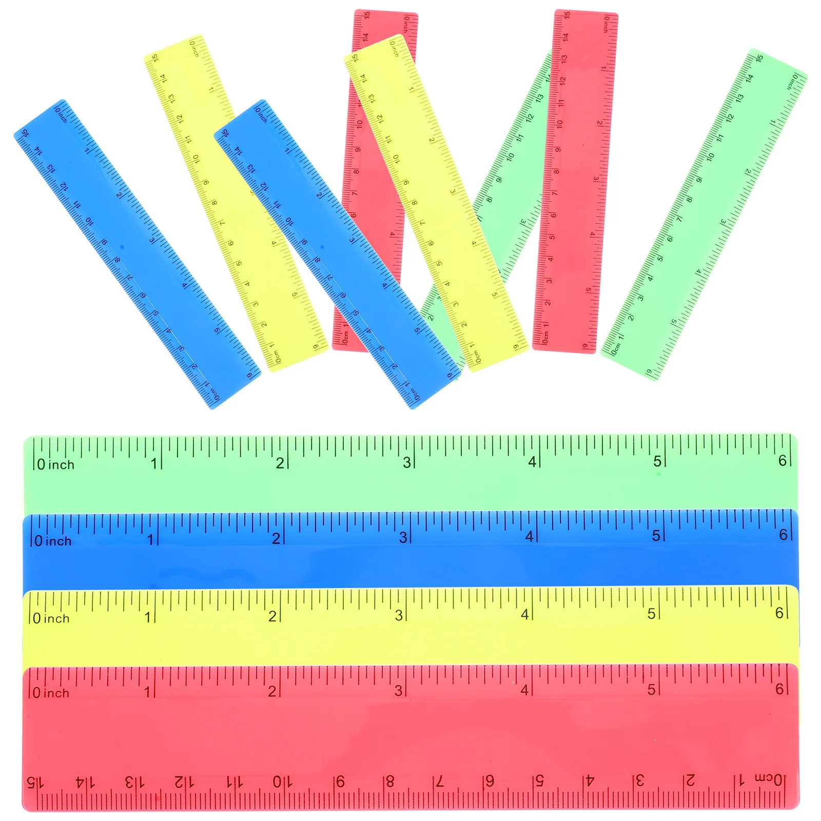 

20Pcs Colored Straight Rulers Creative Cartoon Giraffe Design Portable Multi-Function Measurement Tool Students School Supplies
