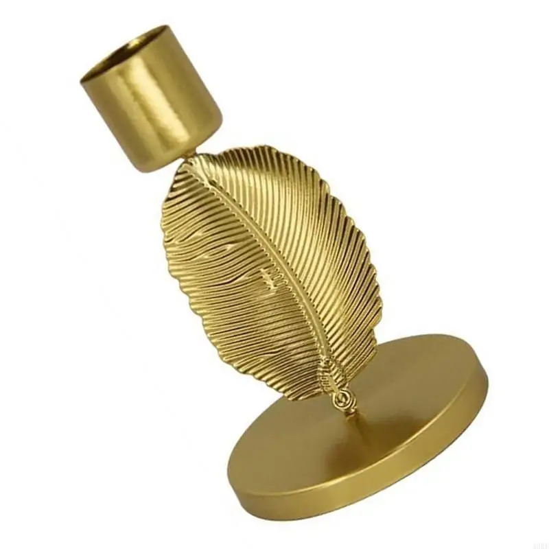 A0KE Iron Taper Holder Leaf Stand For Wedding Dining Room And Party