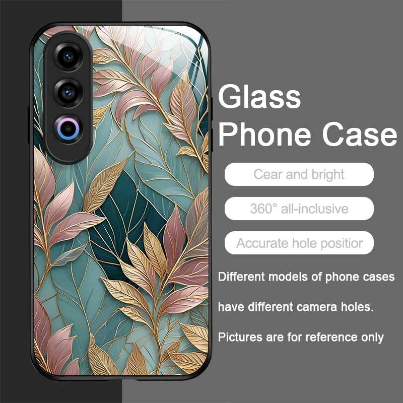 الفاخرة مابل ليف الرخام نمط الزجاج المقسى جراب هاتف ل Oneplus 13 R 12 11 10 9 Nord CE4 3 2 Lite ACE2 ACE3 Pro غطاء