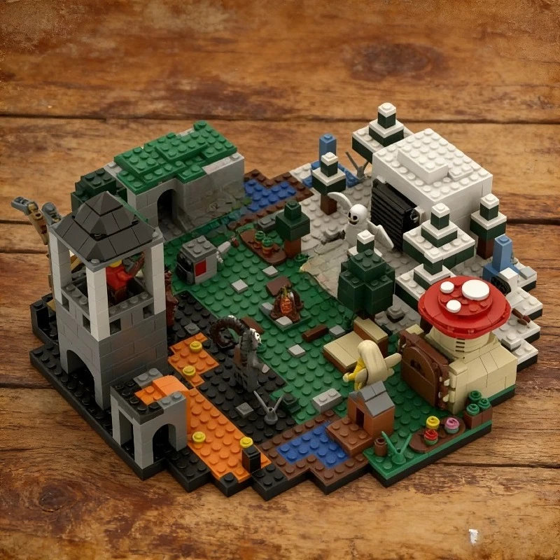 884PCS Moonlit Forest Miniature Landscape - Highly Detailed Serene Model for Display, Premium Collectible Gift for Teens Adults