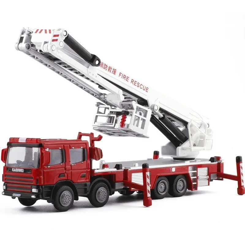 Kaidiwei 1:50 Climbing the Heights Rescue Vehicle Alloy Fire Engine Car Model Toy for Children