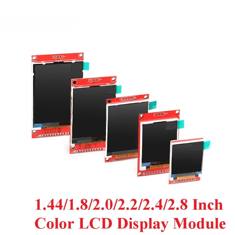 TFT Color Screen LCD Display Module Drive, 1,44, 1,8, 2,0, 2,2, 2,4, 2.8 Polegada, ST7735, ILI9225, ILI9341 Interface, SPI 128x128, 240x320, Drive